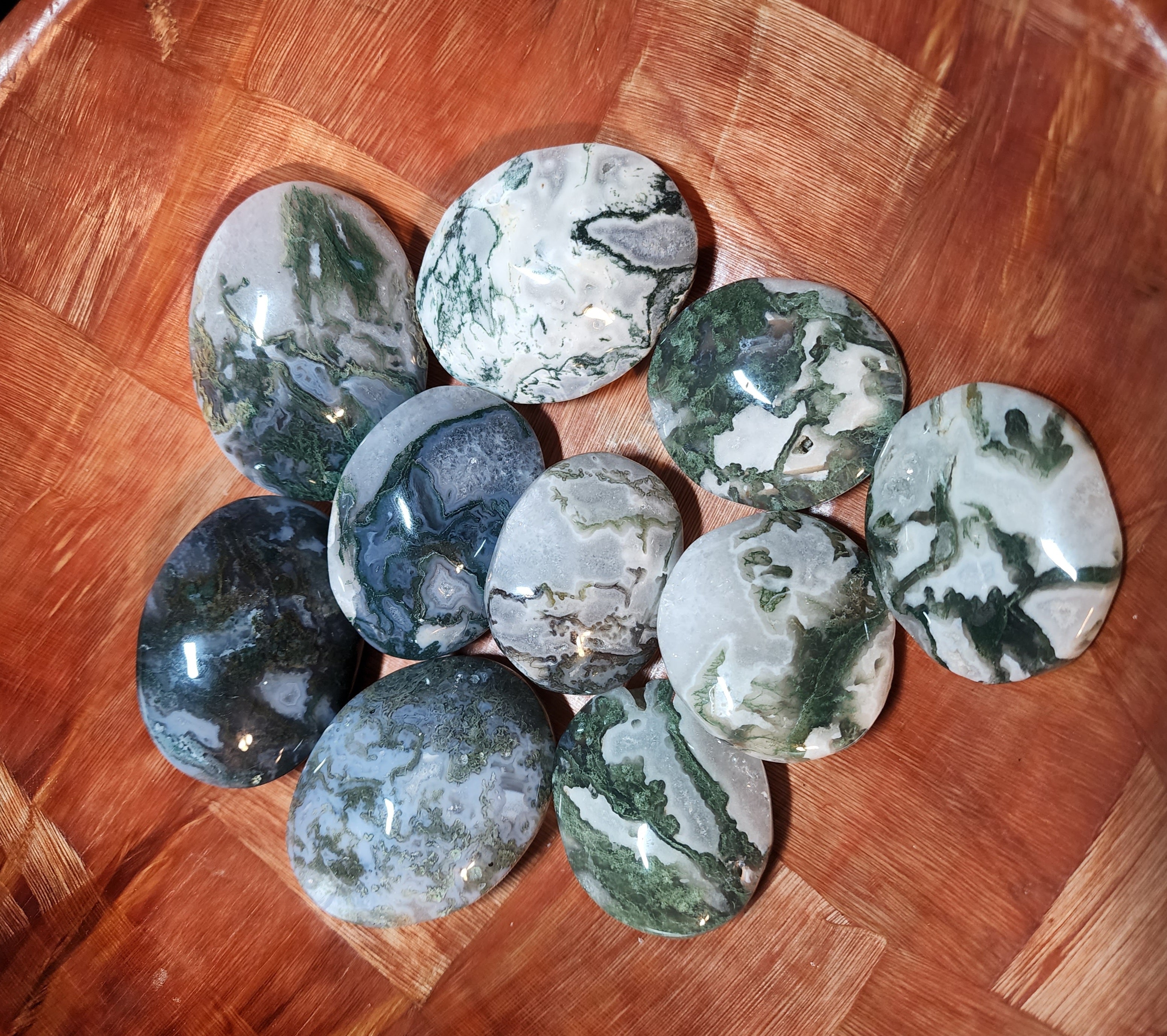 Moss Agate Palm Stone | Pocket Rock