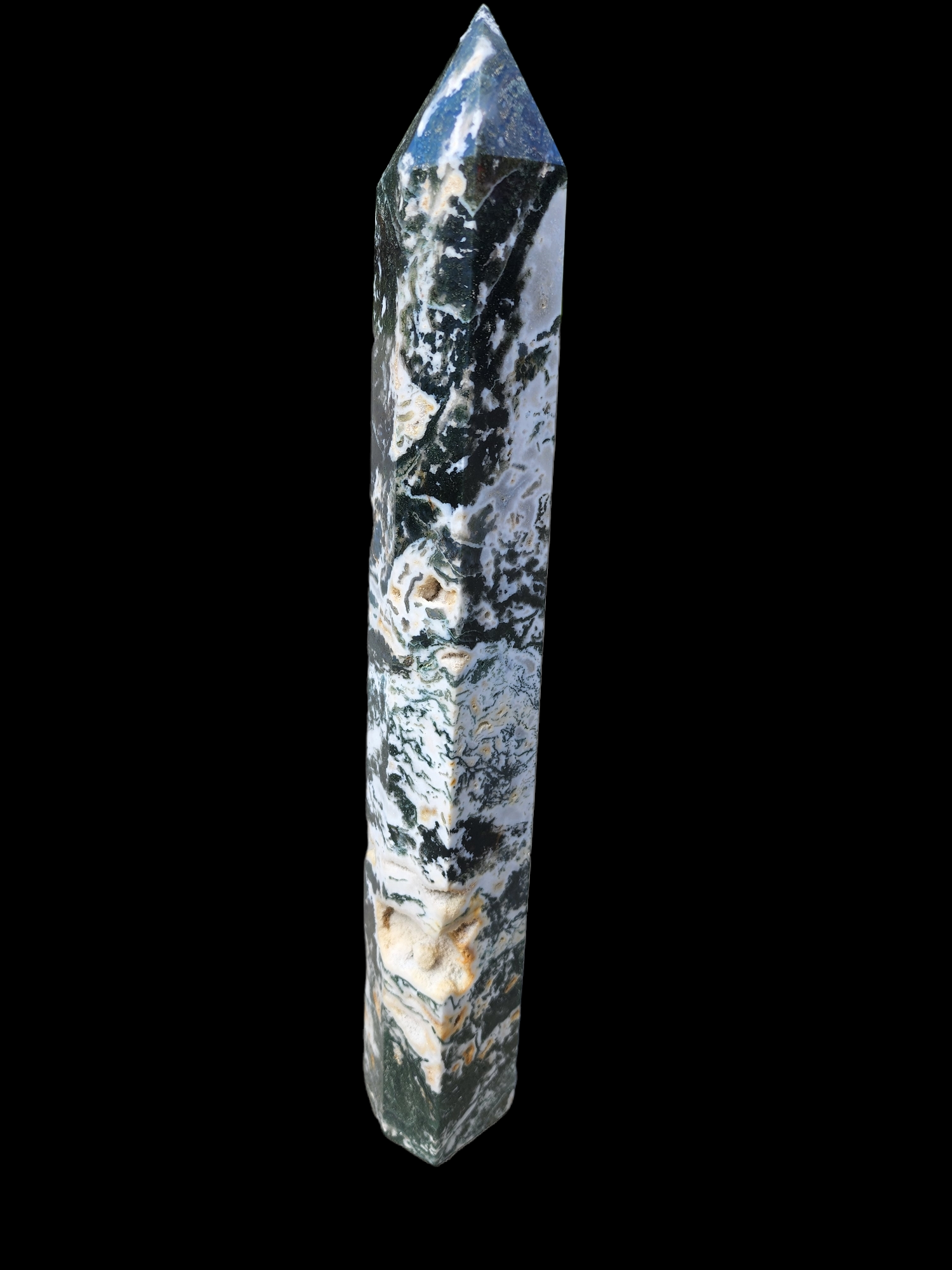 Moss Agate Large Tower